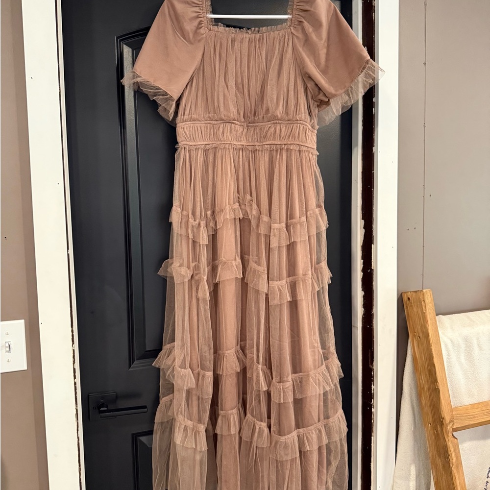NWT Magdalena Tulle Maxi Dress in Mink
